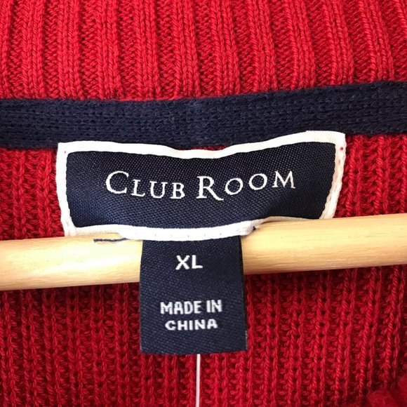 New Club Room Ribbed Four-Button Sweater Men's XL Ablaze Mock Neck Long Sleeve - Picture 5 of 10